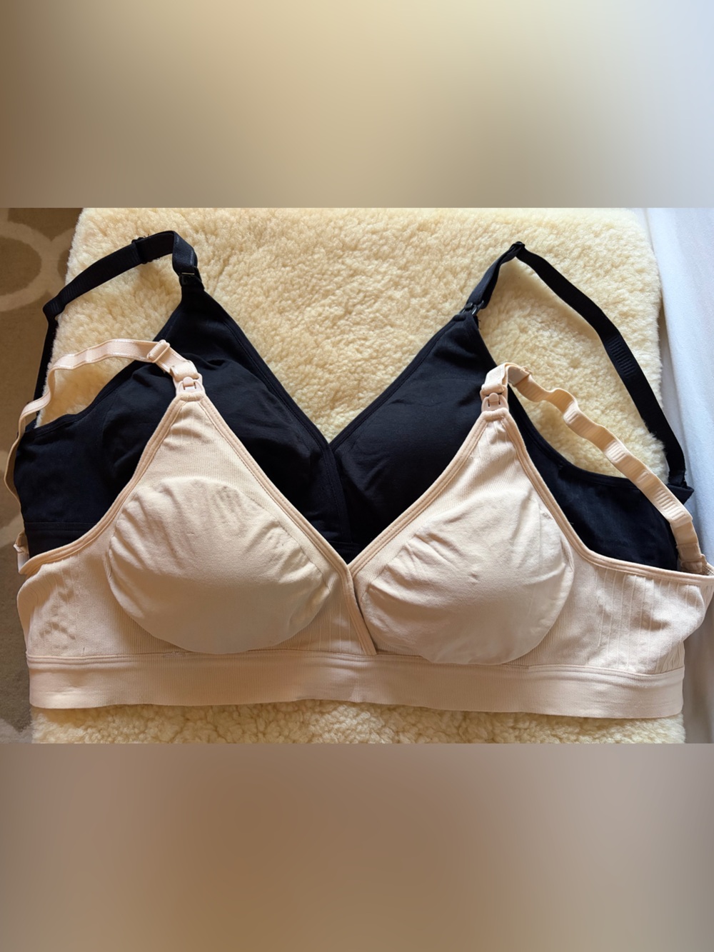Women’s Seamless Nursing Bralette - Black & Nude